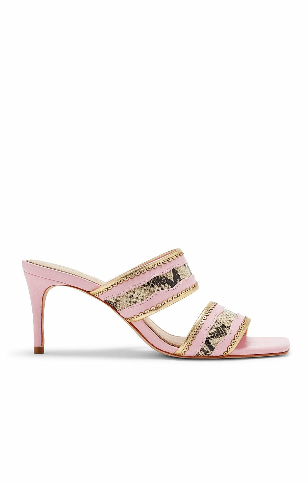 Rosalie Metallic Snake Sandal Venus Pink/Gold
