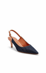 Sylvie Denim Slingback Pump Indigo/Saddle