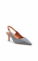 Sylvie Denim Slingback Pump Light Indigo/Saddle