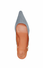 Sylvie Denim Slingback Pump Light Indigo/Saddle