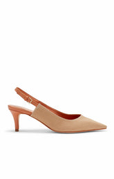 Sylvie Denim Slingback Pump Sahara/Saddle