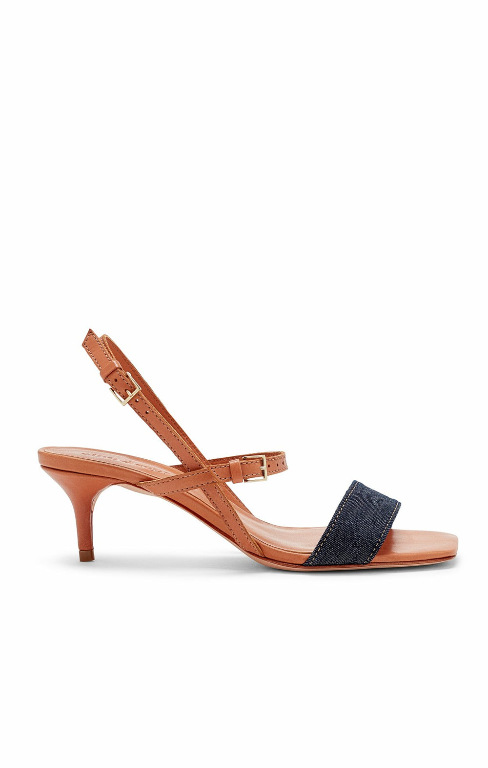 Sophie Denim Ankle Strap Sandal Indigo/Saddle
