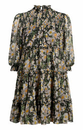 Cosmo Flowers Olive Dress Black/London Fog