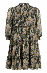 Cosmo Flowers Olive Dress Black/London Fog