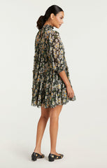 Cosmo Flowers Olive Dress Black/London Fog