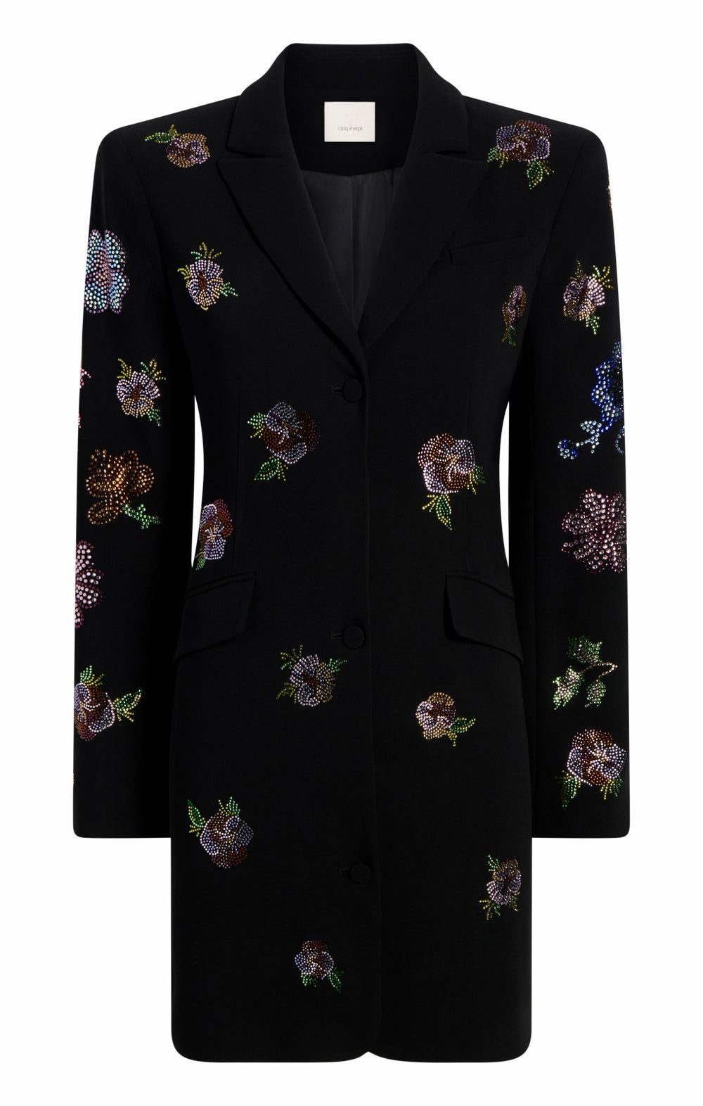 Heatset Pansy Garden Long Sleeve Joel Dress Black/Multi
