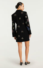 Heatset Pansy Garden Long Sleeve Joel Dress Black/Multi