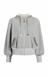 Heather Maddie Zip Up Sweatshirt Heather Grey/Multi