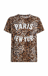 Leopard Paris NY Tee Black/Sahara