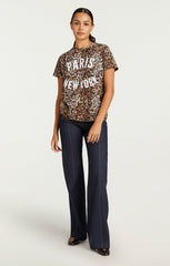 Leopard Paris NY Tee Black/Sahara