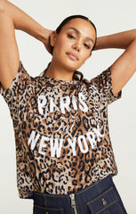 Leopard Paris NY Tee Black/Sahara