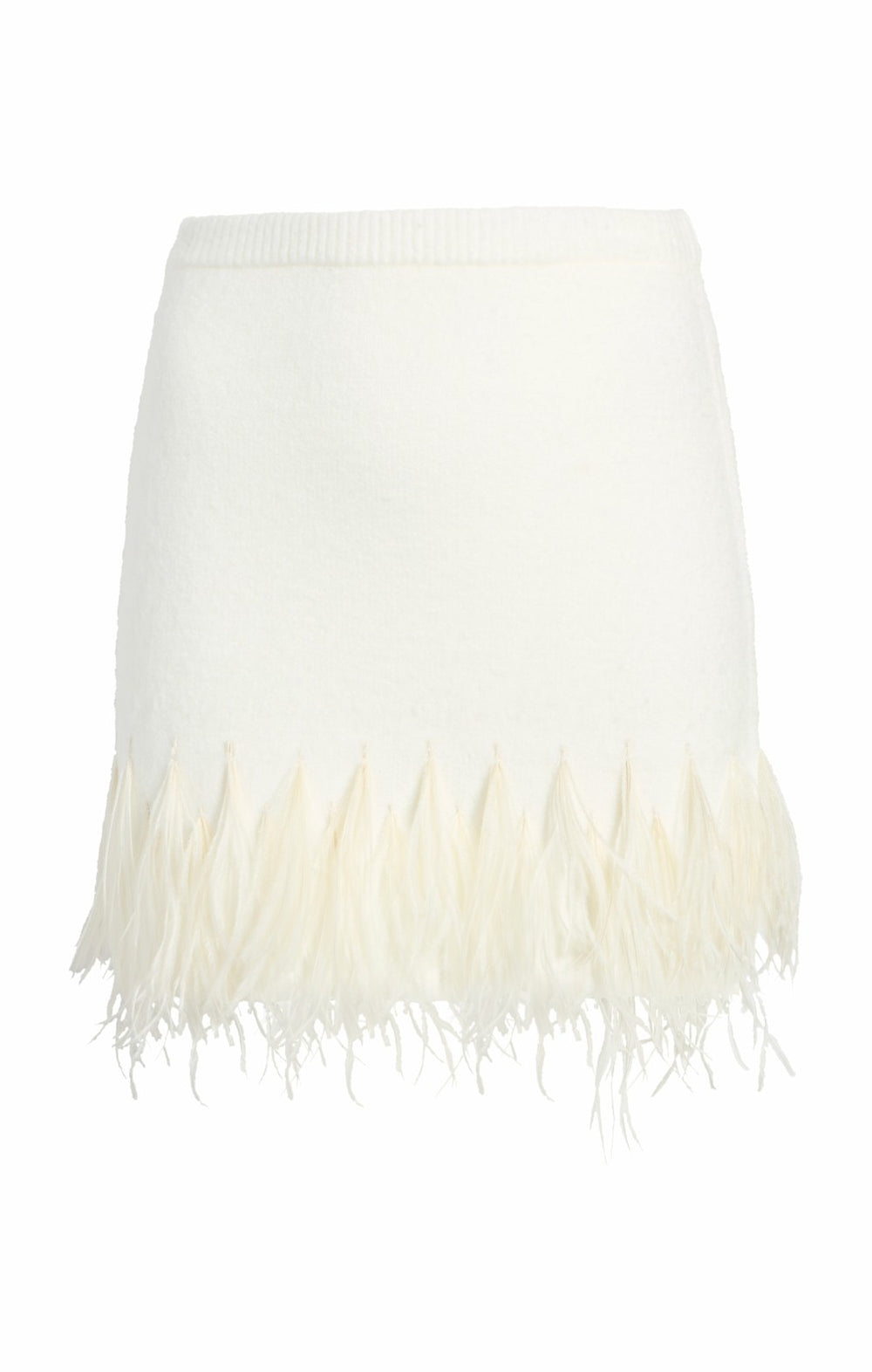 Briana Feather Mini Skirt Ivory