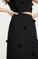 Sequin Dot Abbie Skirt Black/Black
