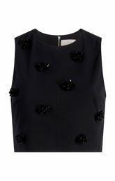 Sequin Dot Abbie Top Black/Black