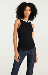 Sequin Dot Lizzie Tank Black/Clear
