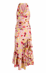 Tossed Floral Olivia Dress Mauve Orchid Multi