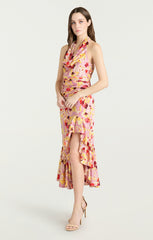 Tossed Floral Olivia Dress Mauve Orchid Multi