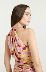 Tossed Floral Olivia Dress Mauve Orchid Multi