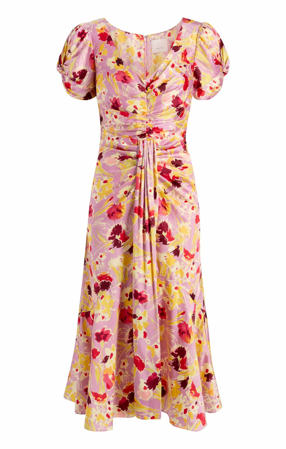 Tossed Floral Walker Dress Mauve Orchid Multi