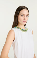 Twisted Necklace Blaine Tee White/Multi