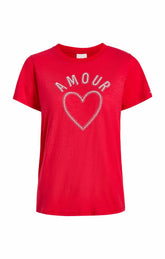 Pearl Amour Tee Cardinal/White