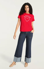 Pearl Amour Tee Cardinal/White