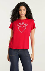 Pearl Amour Tee Cardinal/White
