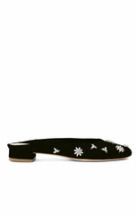 Callie Satin Mule Black/Clear