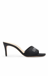 June Heatset Linen Mule Black/Clear