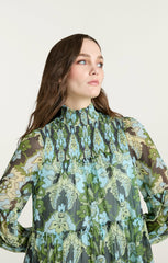 Damask Rika Dress Light Cyan Multi