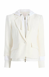 Zip Up Le Petit Khloe Blazer Ivory/Ivory