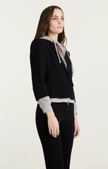 Zip Up Le Petit Khloe Blazer Black/Heather Grey