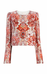 Sequin Damask Aspen Jacket Pink Poppy Multi