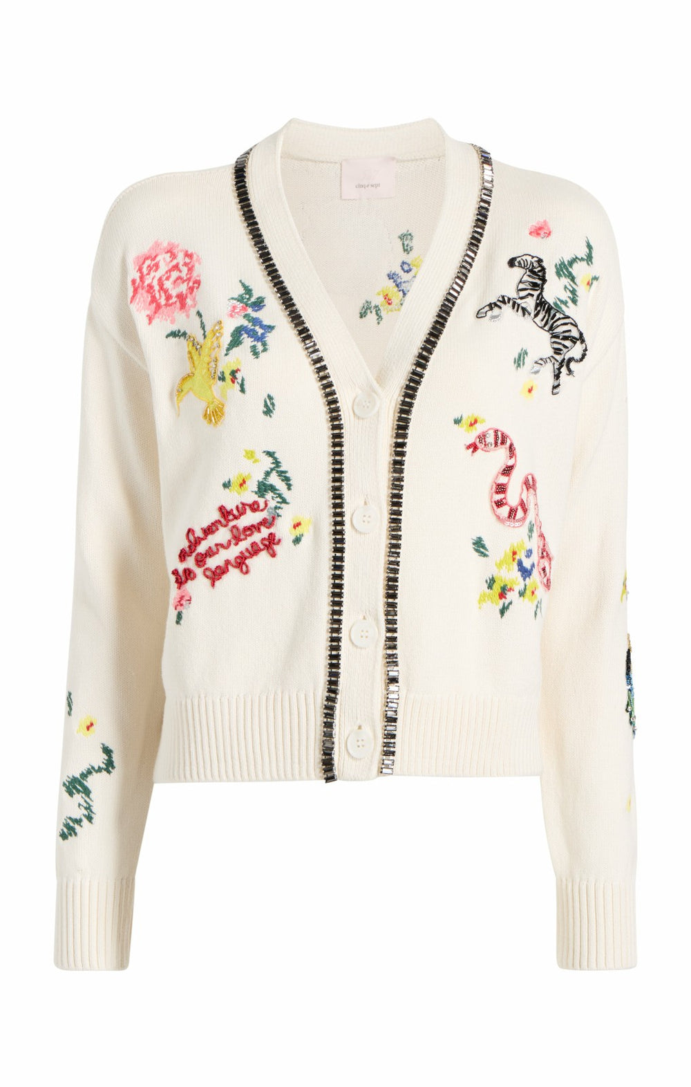 Patch Animal Nyla Cardigan Ivory/Multi