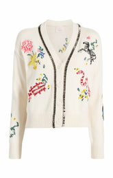 Patch Animal Nyla Cardigan Ivory/Multi