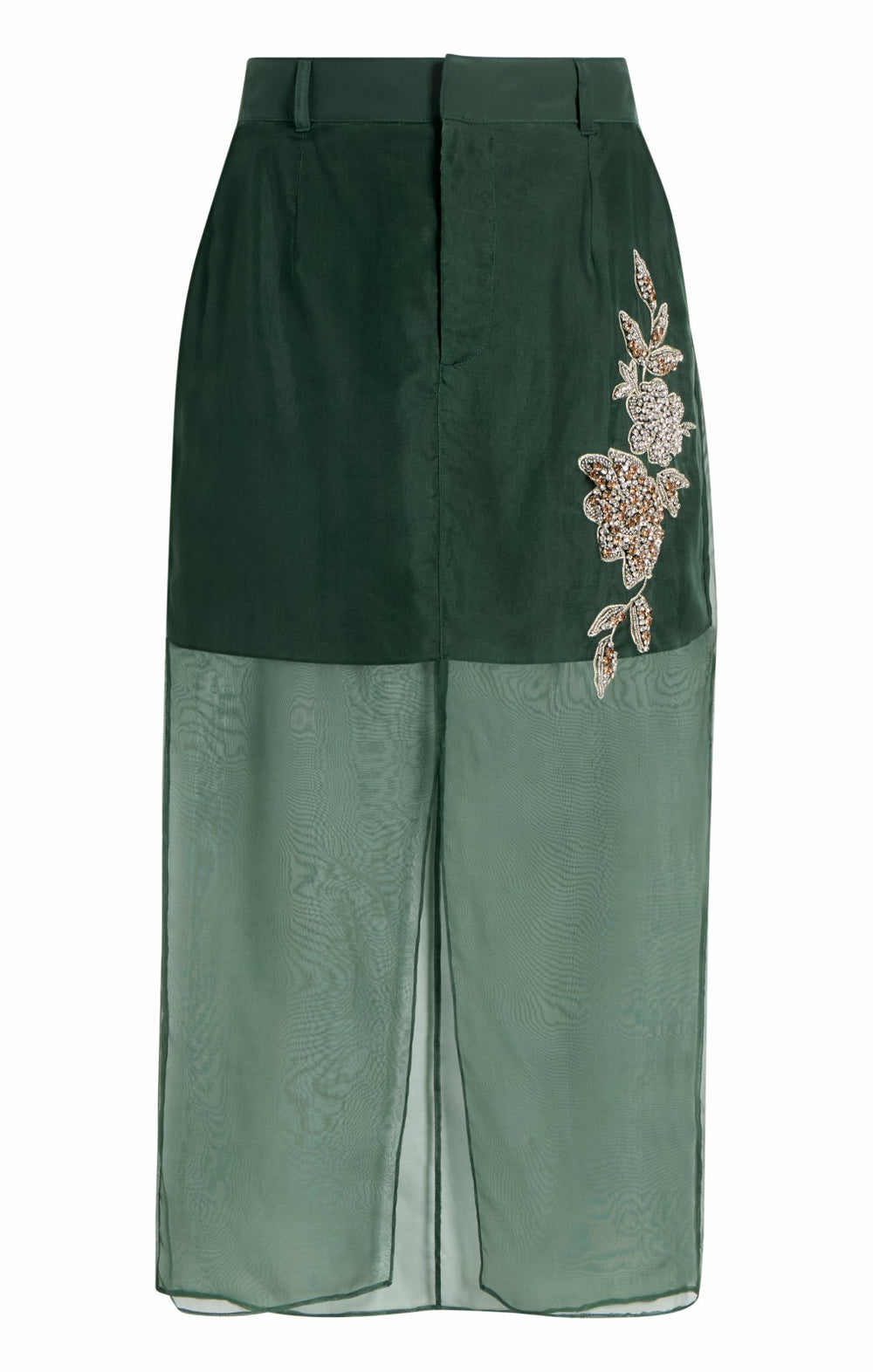 Statement Floral Peggy Skirt Eucalyptus/Clear