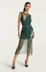 Statement Floral Peggy Skirt Eucalyptus/Clear
