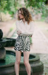 Sequin Zebra Juno Skirt Alabaster/Black