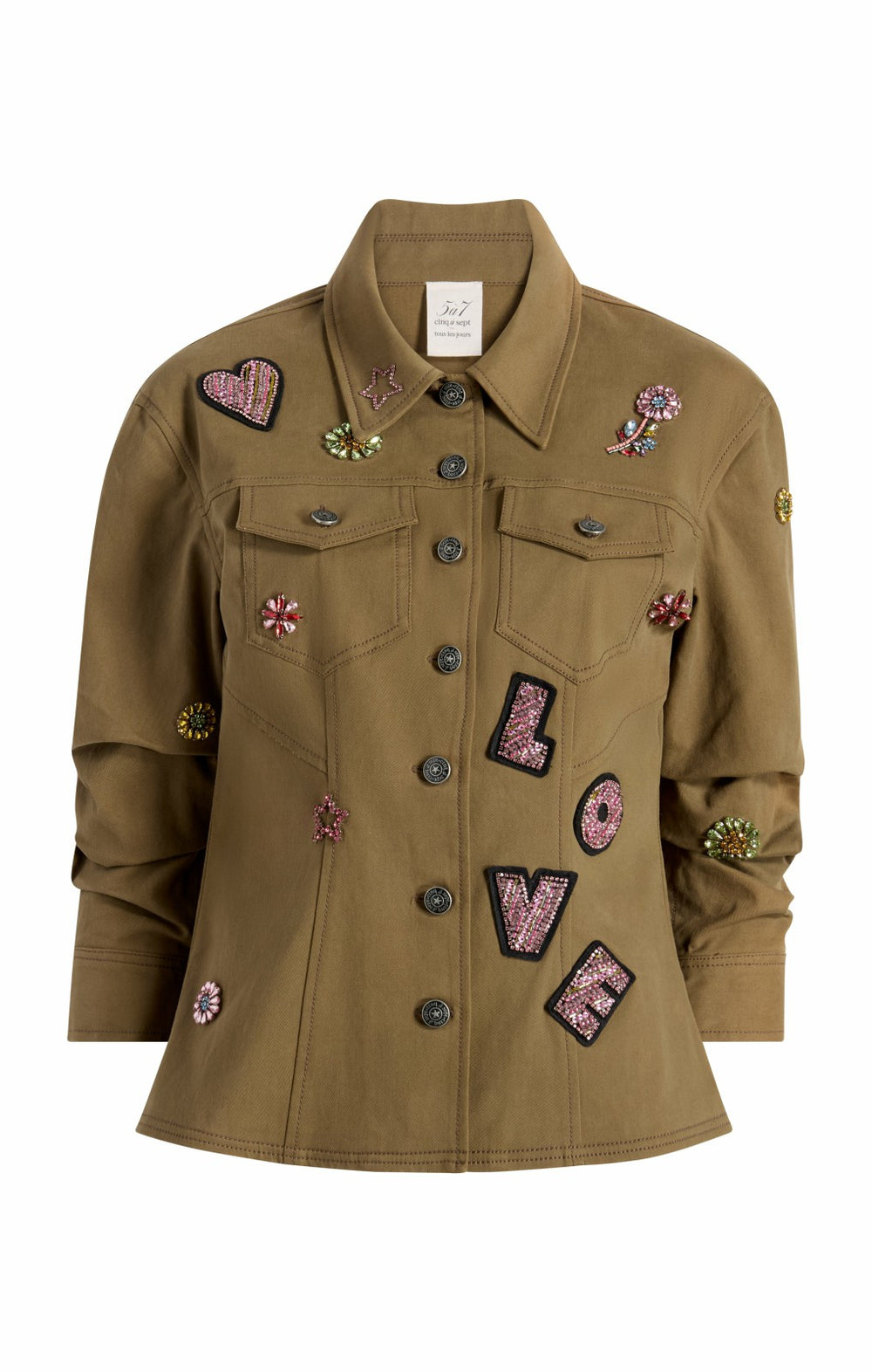 Ditsy Love Scrunched Canyon Jacket Dark Olive/Multi