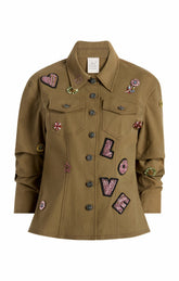 Ditsy Love Scrunched Canyon Jacket Dark Olive/Multi