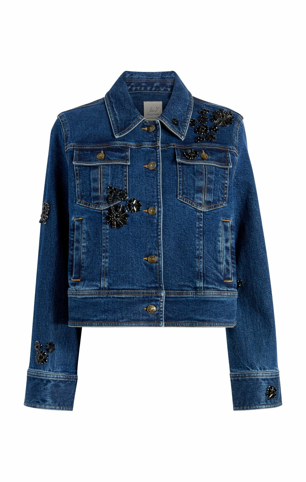 Jet Black Embellished Riviera Jacket Oceane