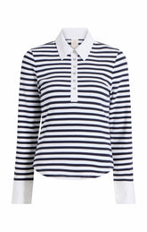 Striped Jaden Top Navy/White