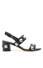 Gemma Studded Block Heel Sandal Black