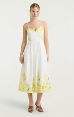 Trailing Peonies Maude Dress White/Golden Glow