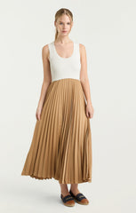 Parma Dress White/Brown Sugar