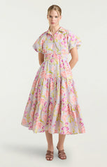 Midnight Tulips Maggio Dress Pale Lavender Multi