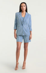 Chambray Heatset Kylie Jacket Medium Blue