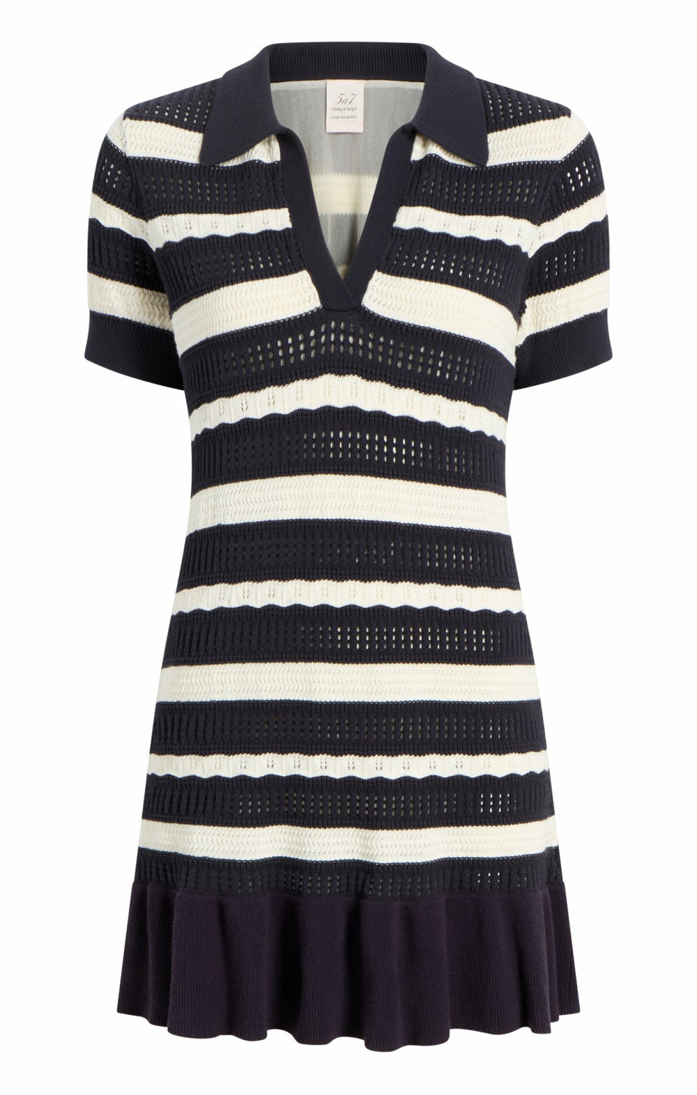 Clementine Knit Polo Dress Navy/Ivory