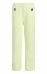 Rhinestone Button Pamela Pant Lime Cream