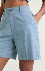 Chambray Heatset Patricia Short Medium Blue
